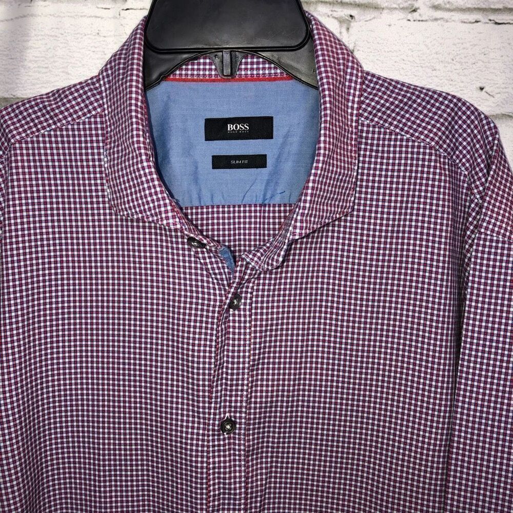 Boss by‎ Hugo Boss | Ridley 39 Slim Fit | Red & Blue Checkers | Men’s XL